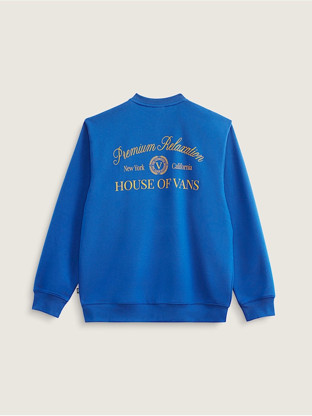 Vans Royal Blue Crewneck with Gold Embroidered Logo